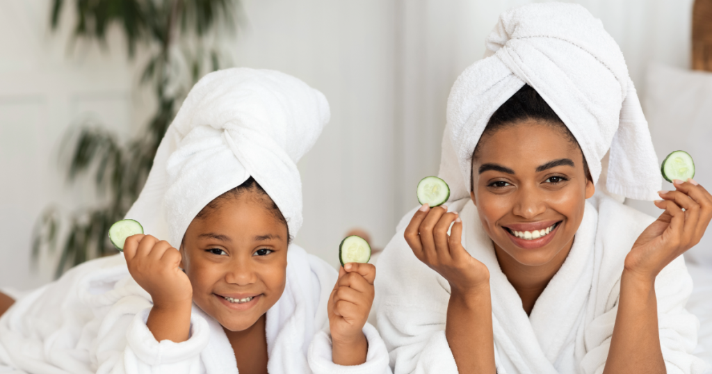 daughter and mom spa day