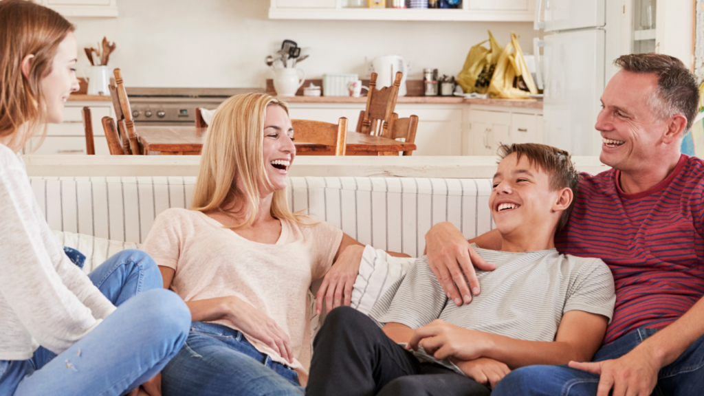 Family having a discussion with teenagers