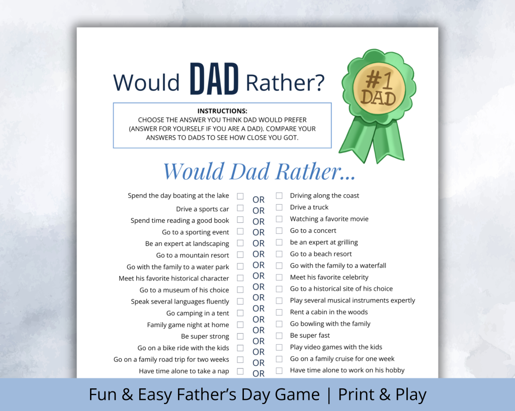 Engaging Games for Father's Day
