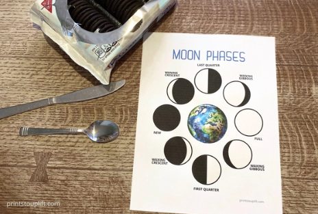 moon phases printable and supplies