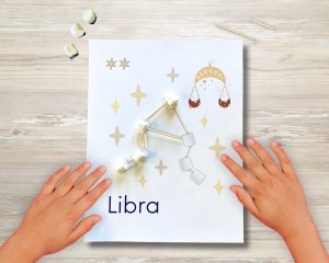 Marshmallow and toothpick constellations