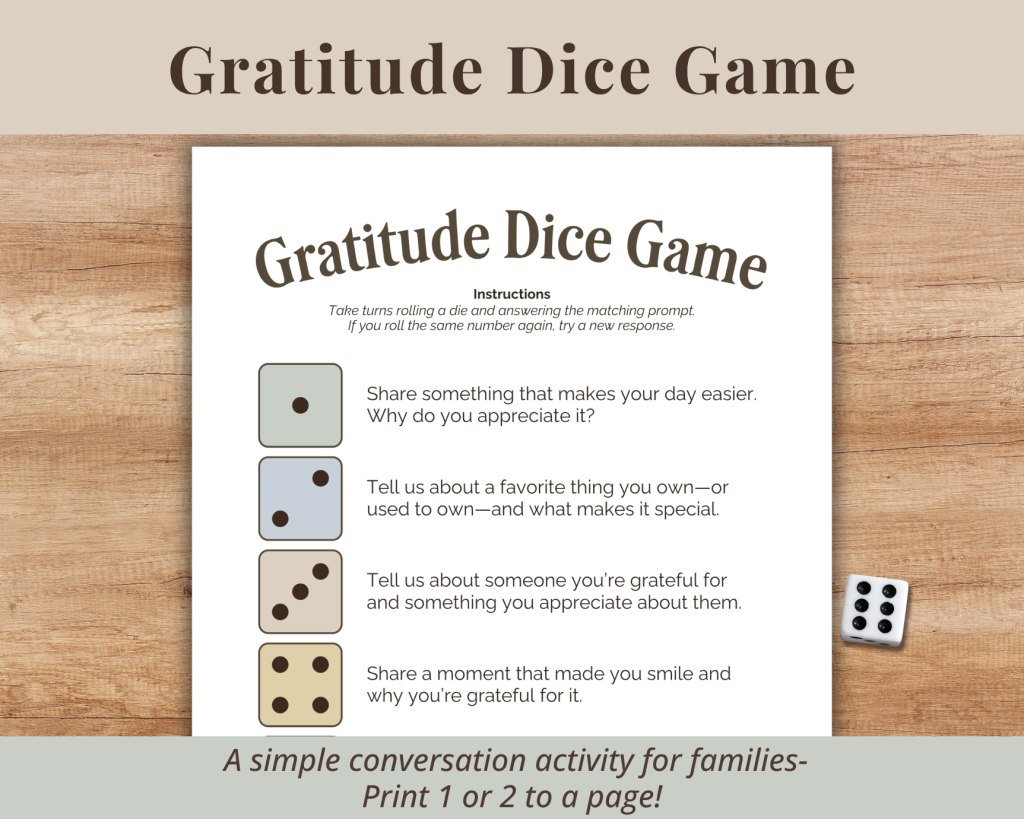 Easy Gratitude game for families